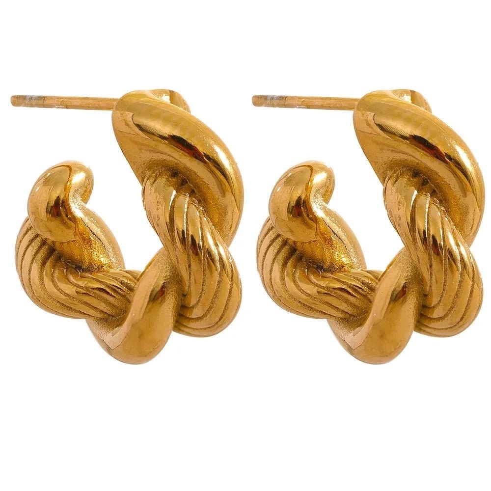 Elegant Gold Hoop Earrings - Picture 2 of 4